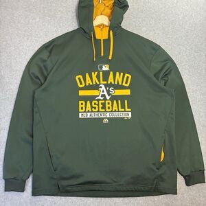 Majestic Oakland A’s MLB Authentic Collection Green Hoodie Sweatshirt XL
